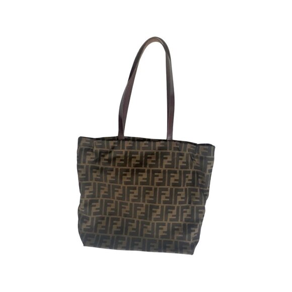 Fendi Tonal brown calf leather FF logo tote bag / FAN - Picture 2 of 6